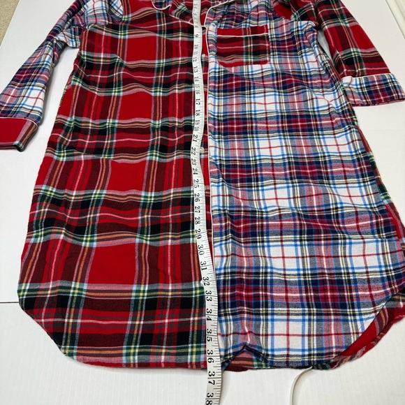 Lands' End Red and Blue Plaid Sleepshirt - Picture 5 of 6